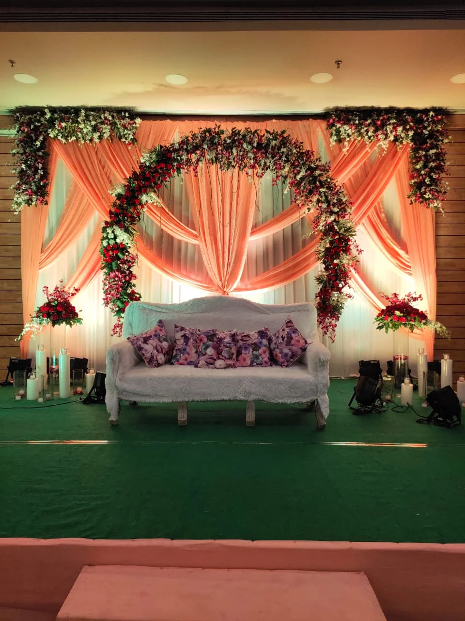 Stage Decor❣️ At Engagement day 💍💍In @radisson by @radianceeventsindia  Floral Ring Decor For Couple🥰🥰 Elegant Decoration ... | Instagram