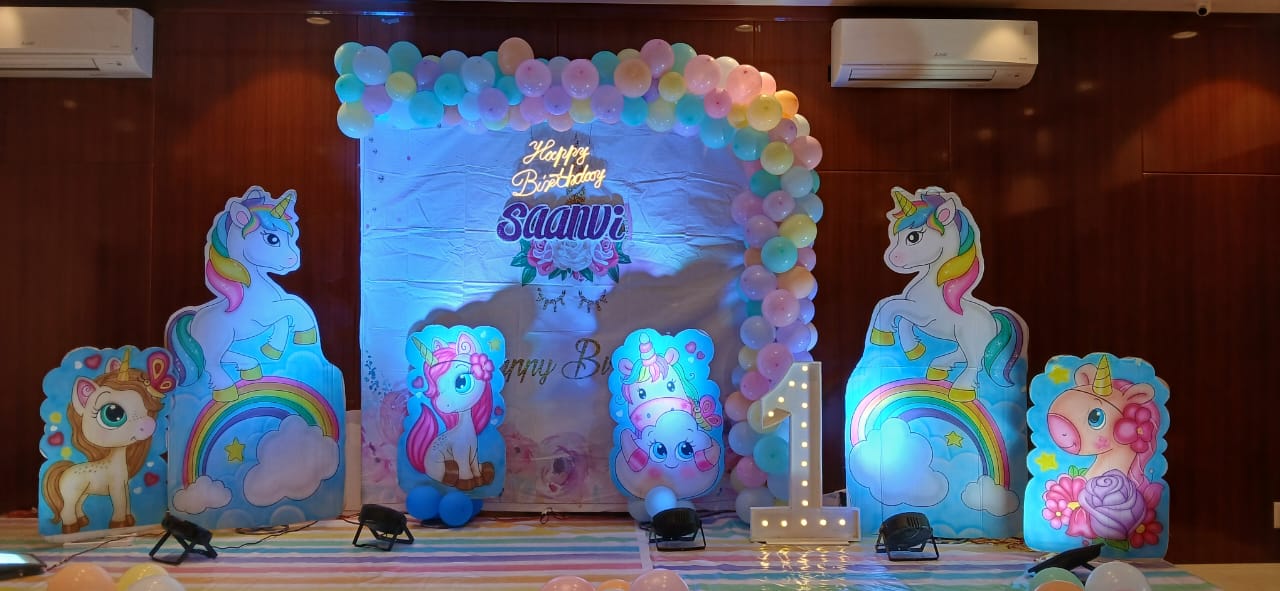 Normal Balloon decoration Balloon arch decoration Unicorn in foil balloon  Happy birthday strip  Birthday baby name strip for birthday decoration